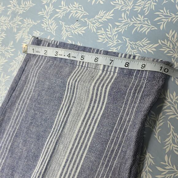 Old Navy Womens Sz 2X Plus Blue/White Linen Blend Stripe Pockets Ankle Pants - Picture 11 of 12